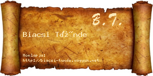 Biacsi Tünde névjegykártya