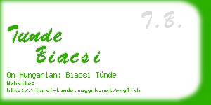 tunde biacsi business card
